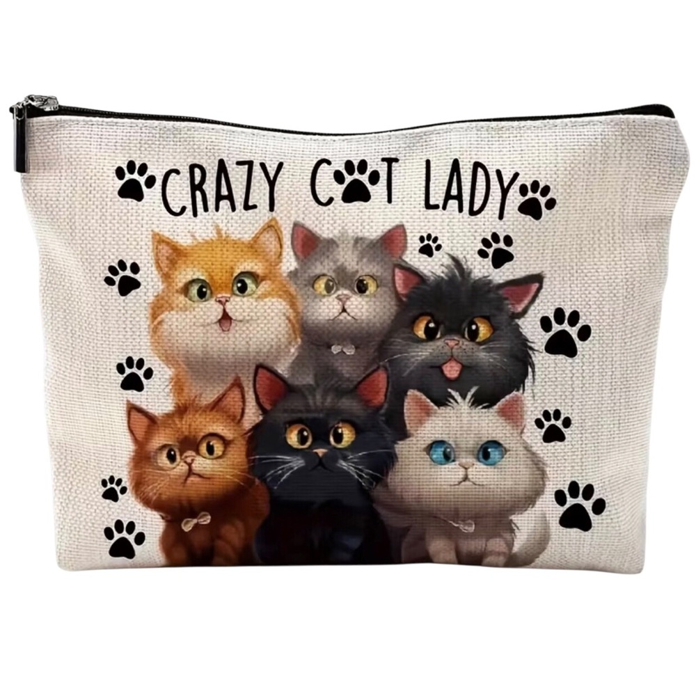 Crazy Cat Lady Cosmetic Makeup Bag